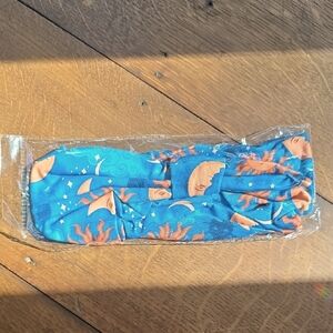 Stylish Celestial Teal-Blue and Orange Hairband NWT